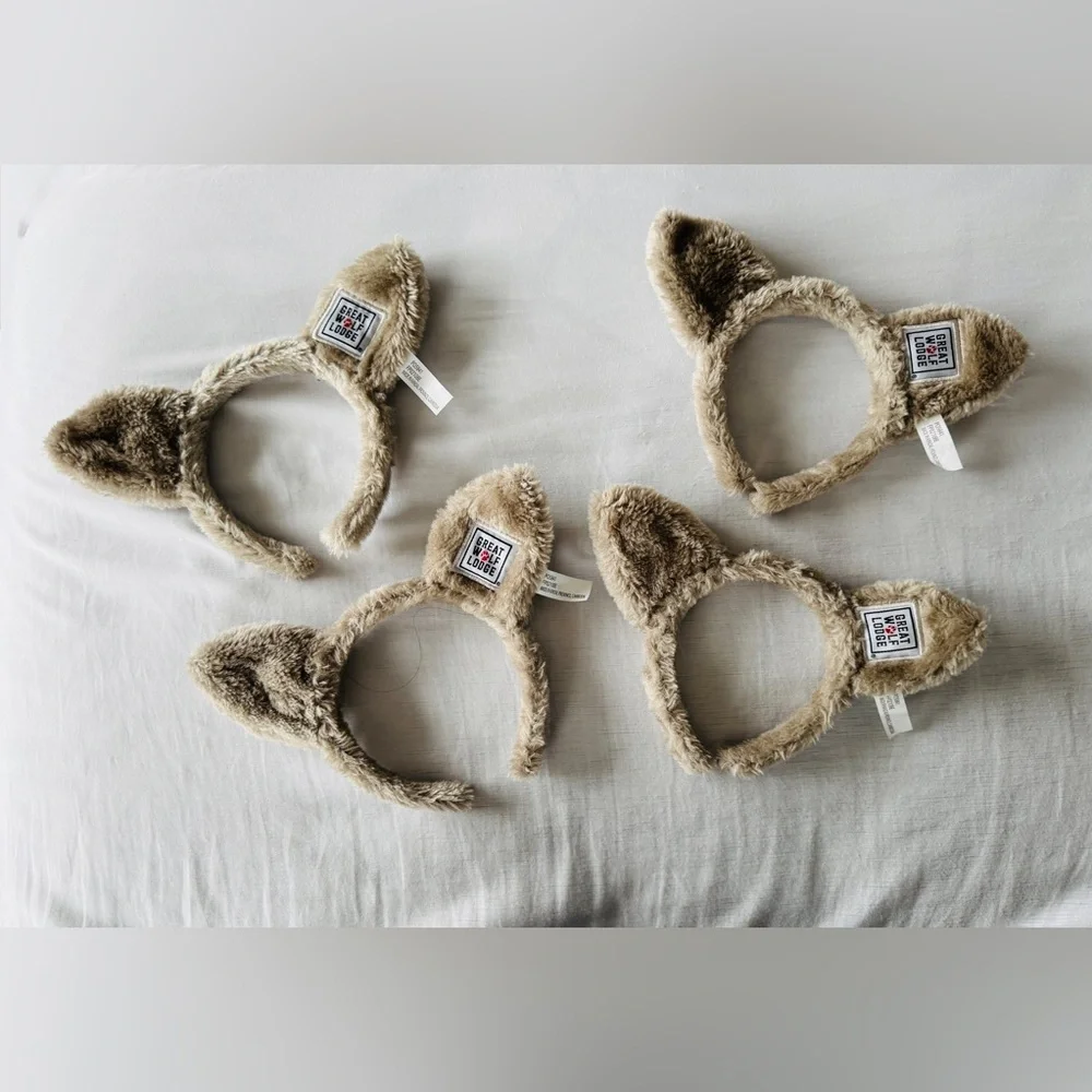 Great Wolf Lodge Kid's Headbands Wolf Ears Animal Dress Up Costume Fun Set of 4